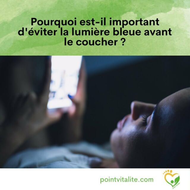 Pour bien s’endormir, il faut donner le bon signal au cerveau. 
Les écrans, surtout si tu les regardes dans l’obscurité, envoient le message que ce n’est pas encore la nuit et donc qu’il faut rester en éveil.
De plus, l’information enregistrée à ce moment là va devoir être triée par le cerveau pendant la phase d’endormissement avec un grand risque de ruminations, voire de réveils nocturnes.

Il y a une solution simple à cela, on coupe les écrans 30 minutes avant de se coucher (c’est un minimum) et on se détend par de la lecture, une musique douce ou une routine relaxante de toilette.

#bienetre #bienêtre #mieuxetre #mieuxêtre #mieuxêtreauquotidien #mieuxetreautravail #santénaturelle #santenaturelle #naturopathie #naturopathe #pointvitalite #nutrition #phytotherapie #phytothérapie #aromathérapie #gemmothérapie #mieuxvivre #gestiondustress #gestiondesemotions #fatigue #fatiguechronique #fatiguée #fatigué #vitalité #bienvieillir #bienvieilliraunaturel #sommeil #stress #cognition #énergievitale